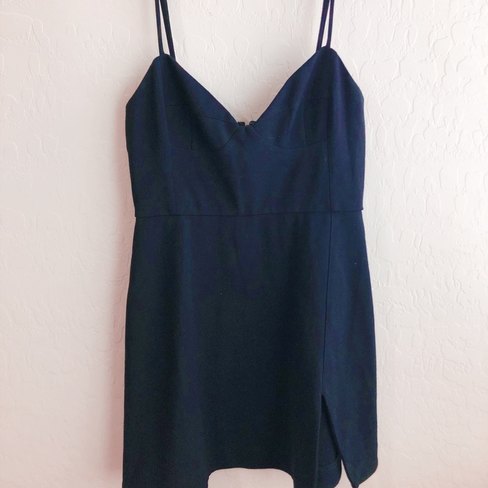 Revolve black mini dress w/ slit